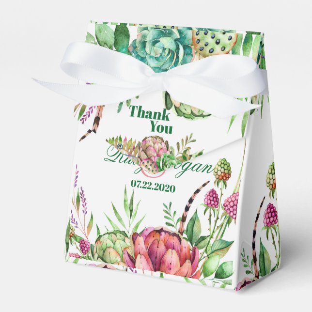 Vackra kulor, bröllopsfavoritlåda presentaskar (Framsidan Sidan)