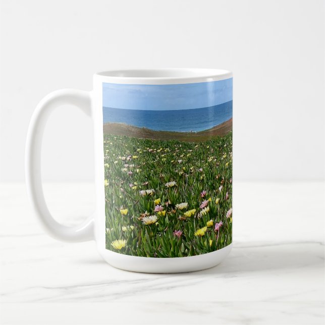 Vackra kustblommor, hav - te/kaffe mugg (Vänster)