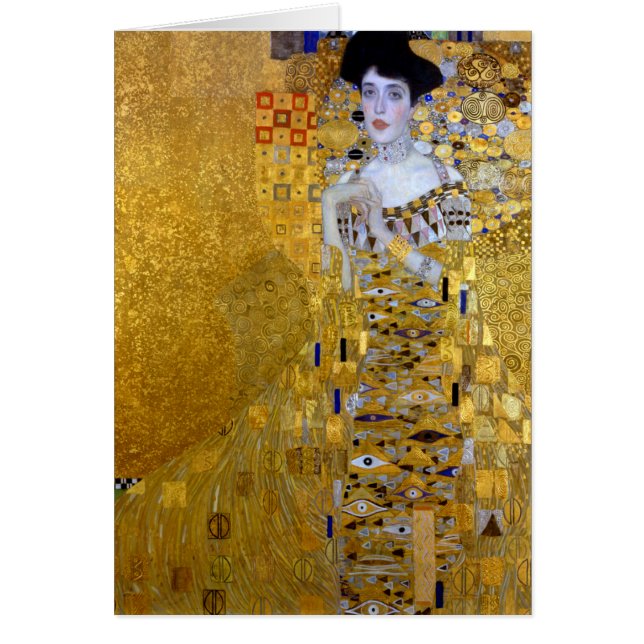 Vackra kvinnan i Guld Gustav Klimt Hälsningskort (Framsidan)