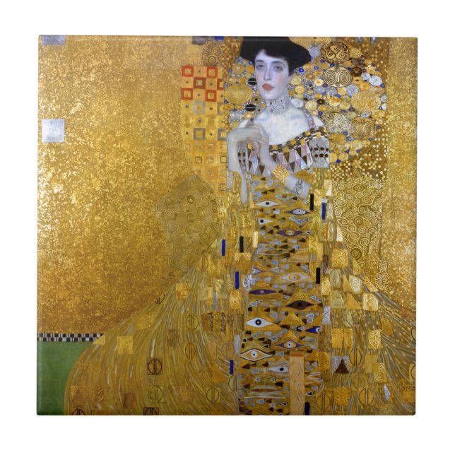 Vackra kvinnan i Guld Gustav Klimt Kakelplatta (Framsidan)