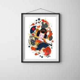 Vackra kvinnan som en vägg poster