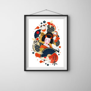 Vackra kvinnan som en vägg poster