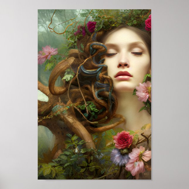 Vackra kvinnor i färg i naturen | 4 | poster (Framsidan)