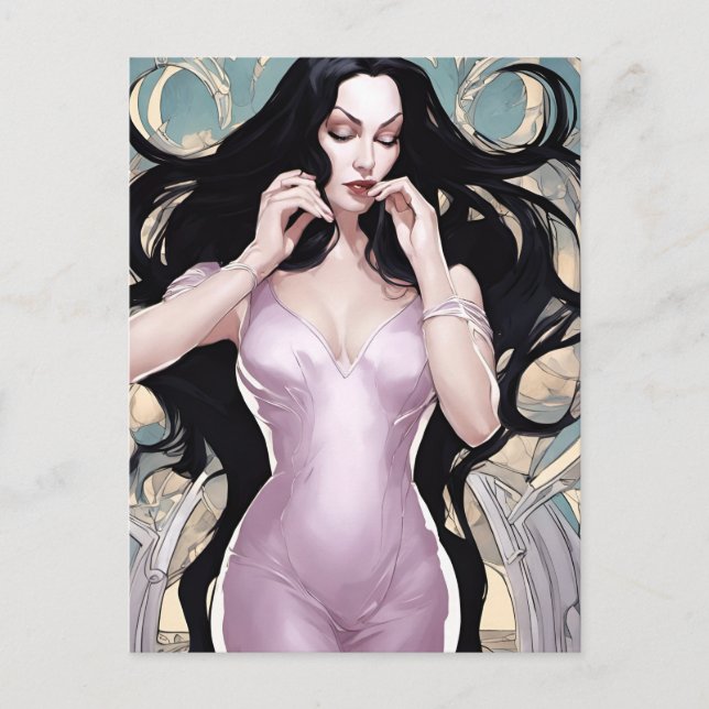 Vackra kvinnor i Rosa Vykort (Framsida)