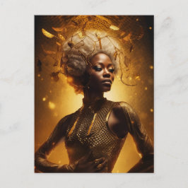 Vackra kvinnor i vykort Guld