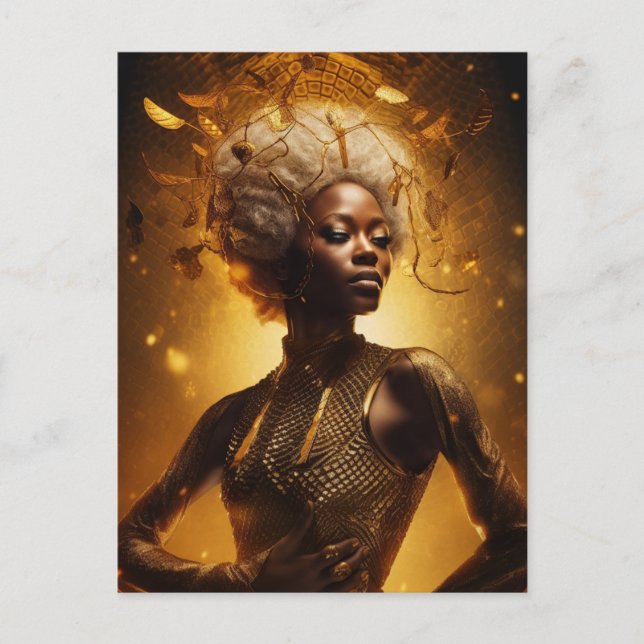 Vackra kvinnor i vykort Guld (Framsida)