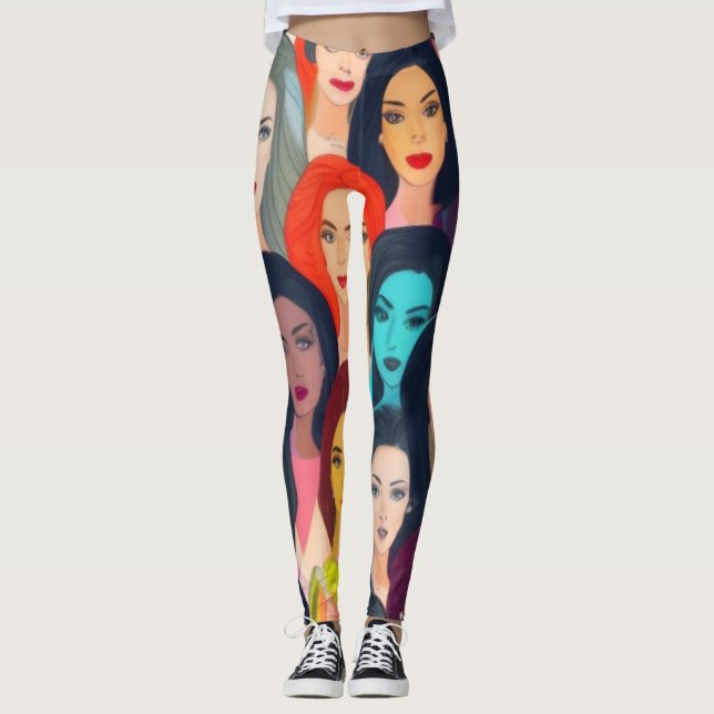 Vackra kvinnor leggings (Framsida)