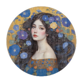 Vackra kvinnor med morgonglorier