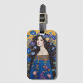 Vackra kvinnor med morgonglorier bagagebricka