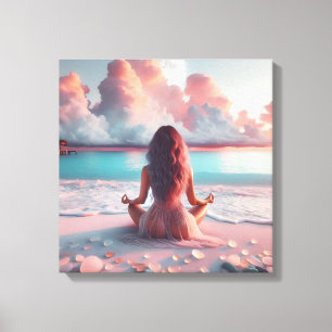Vackra kvinnor på Beach Blank Canvastryck