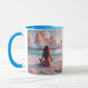 Vackra kvinnor på Beach Blank Mugg