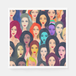 Vackra kvinnor pappersservett