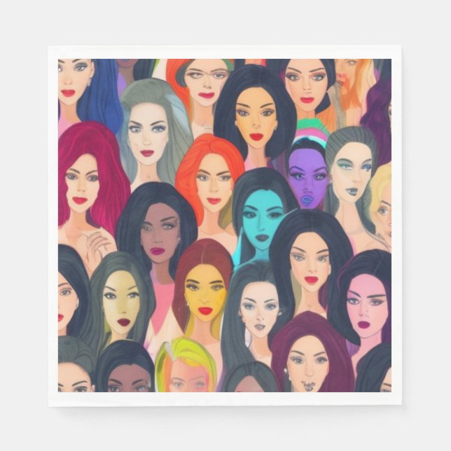 Vackra kvinnor pappersservett (Framsidan)
