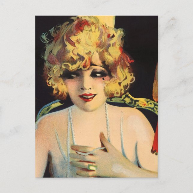 Vackra kvinnor som spelar med pärlor vykort (Framsida)