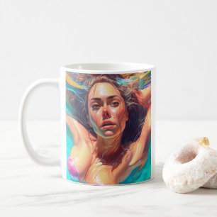 Vackra kvinnor under Vatten AI Art Kaffemugg