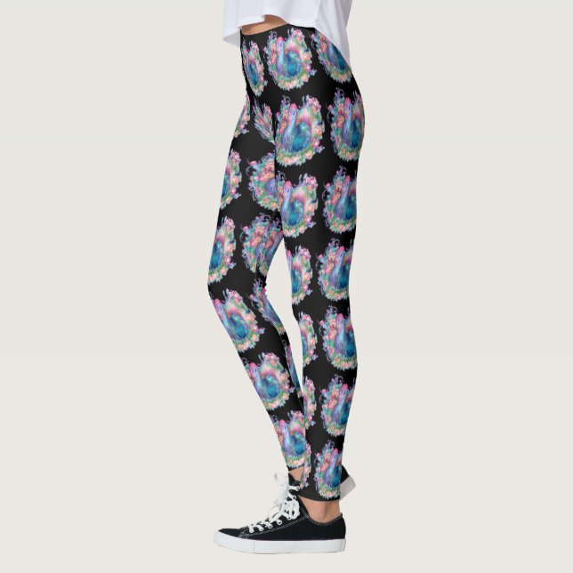 Vackra kycklingar och blommor leggings (Vänster)