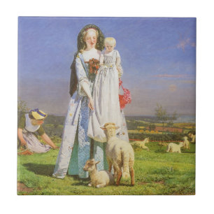 Vackra lamm by Ford Madox Brown Kakelplatta