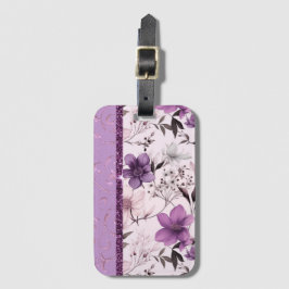 Vackra lavender och rosa blommigt bagagebricka