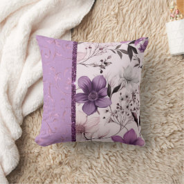 Vackra lavender och rosa blommigt kudde