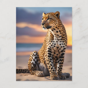 Vackra Leopard Helg Vykort