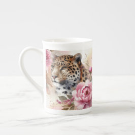 Vackra Leopard & Ro Mugg Benporslin Mugg