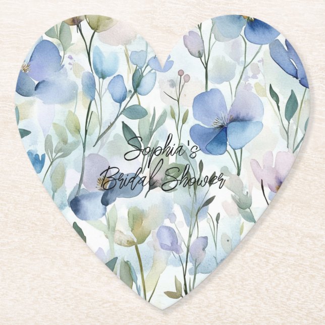 Vackra lila blommor bröllopsdusch underlägg papper (Framsida)