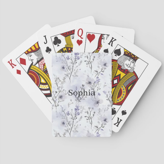 Vackra lila blommor   casinokort (Baksidan)