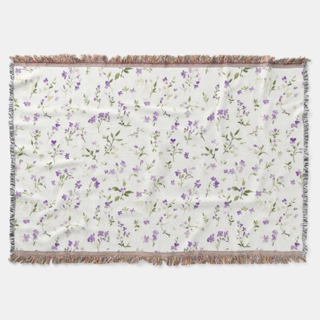 Vackra lila blommor filt (Framsidan)