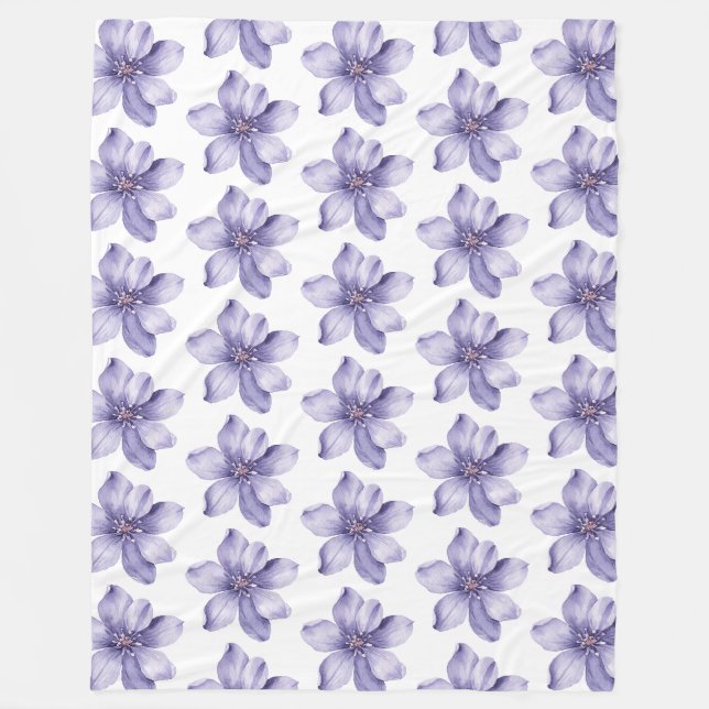 Vackra lila blommor fleecefilt (Framsidan)