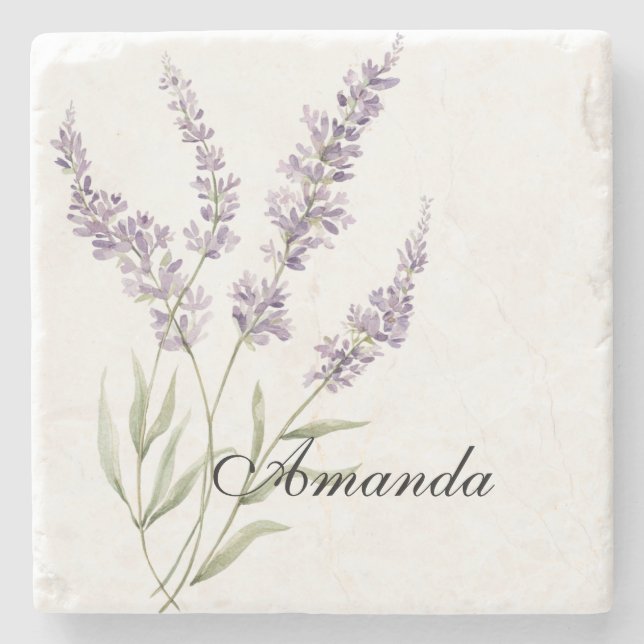 Vackra lila blommor födelsedag stenunderlägg (Framsidan)