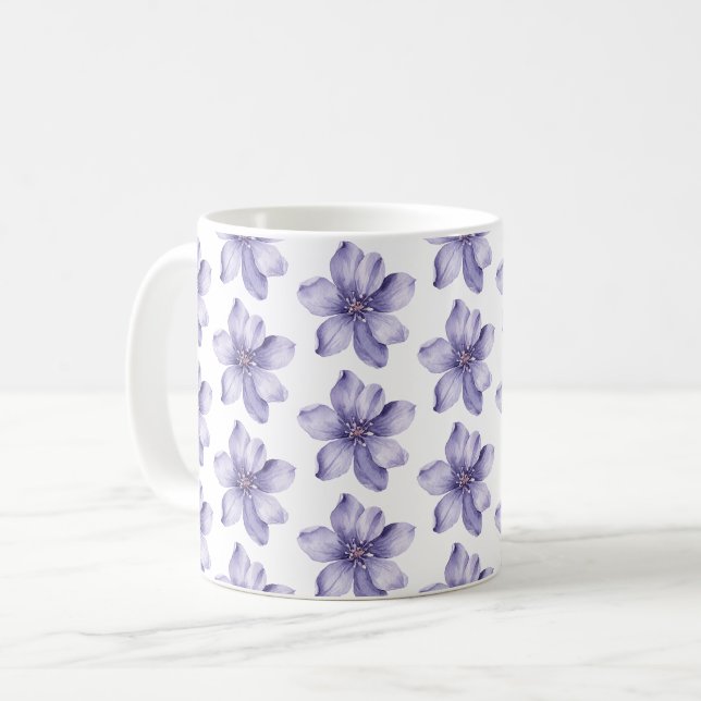 Vackra lila blommor kaffemugg (Framsida vänster)