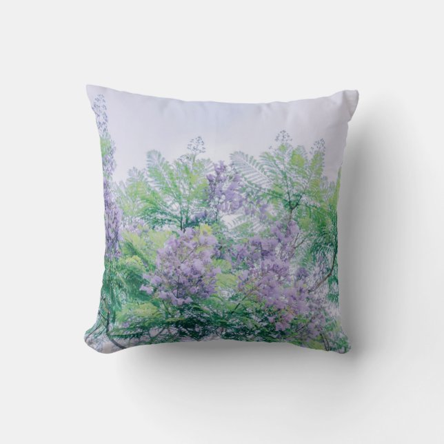 Vackra lila blommor kudde (Framsida)