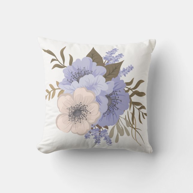 Vackra lila blommor kudde (Framsida)