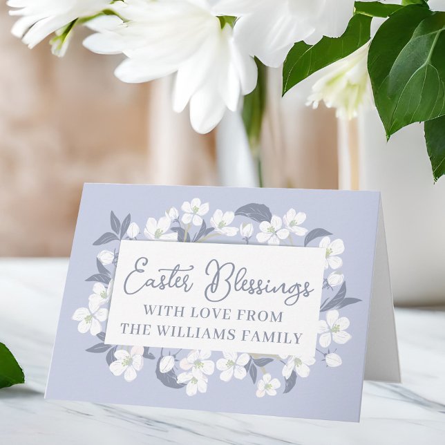 Vackra lila blomster Påsksegen Anpassad Kort (Skapare uppladdad)