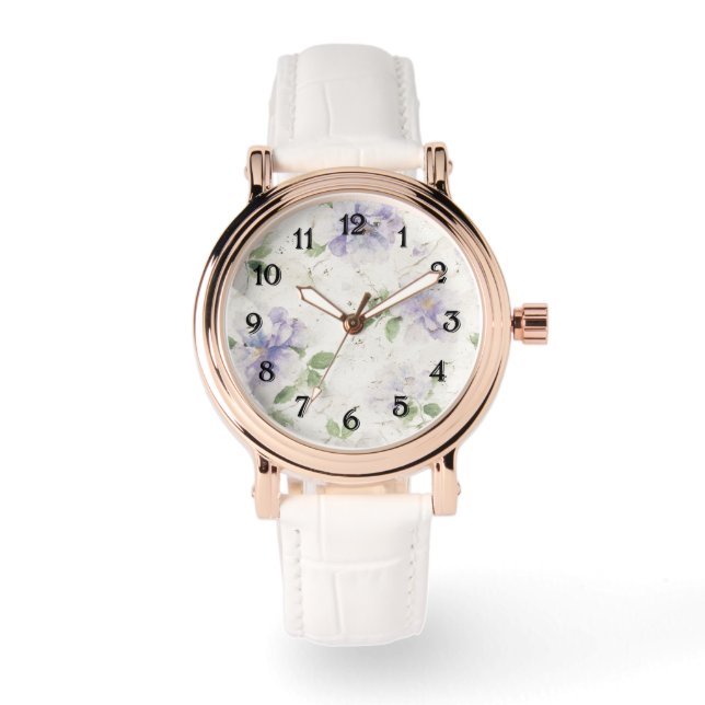 Vackra lila lavendelblommor armbandsur (Framsida)