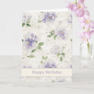 Vackra lila lavendelblommor födelsedag kort