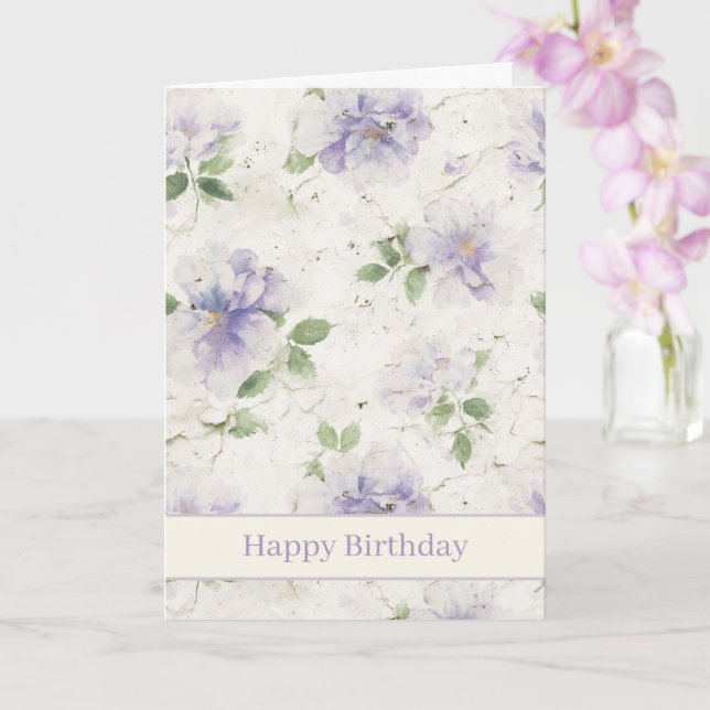 Vackra lila lavendelblommor födelsedag kort (Orkide)