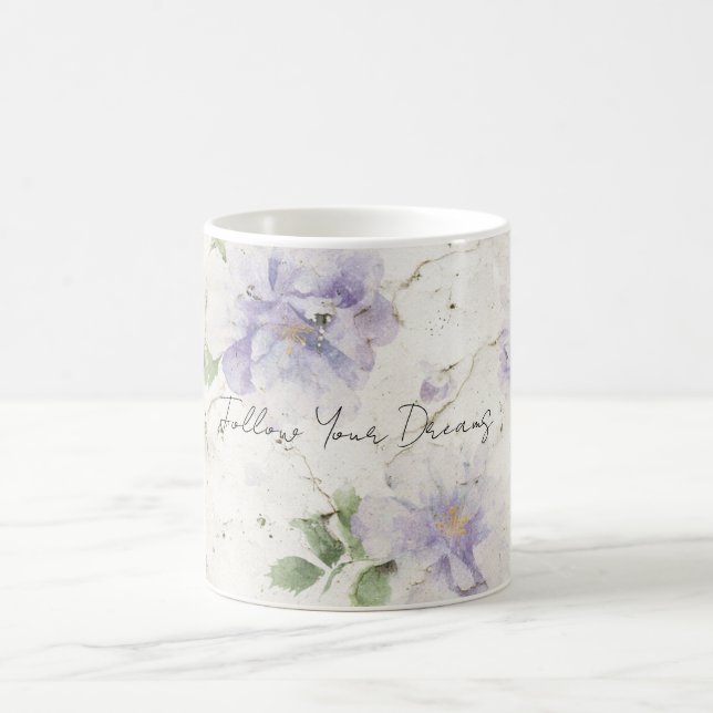 Vackra lila lavendelblommor kaffemugg (Center)