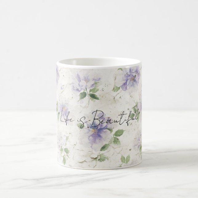 Vackra lila lavendelblommor   kaffemugg (Center)