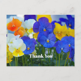 Vackra lila penséer Blommig Foto Tack Vykort