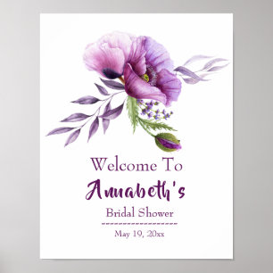 Vackra Lila Poppies Möhippa Poster