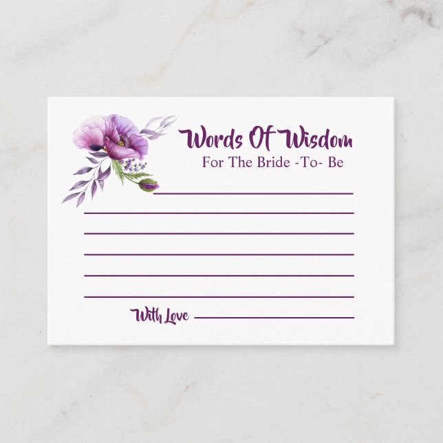 Vackra Lila Poppies Möhippa Rådkort (Framsida)