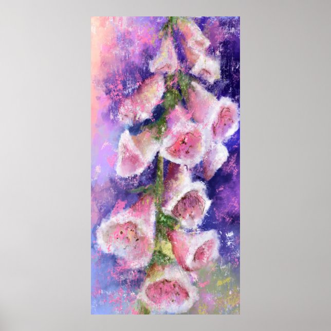 Vackra Lila Rosa Flowers Poster (Framsidan)
