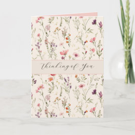 Vackra lila rosa röda blommor som tänker på dig kort