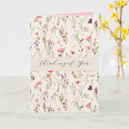 Vackra lila rosa röda blommor som tänker på dig kort