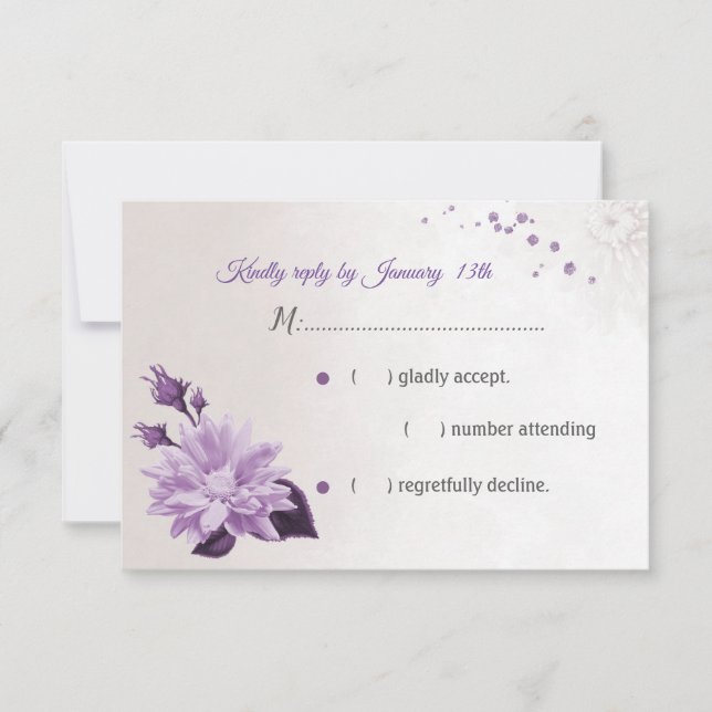 vackra lila shajer blommor OSA kort (Framsida)