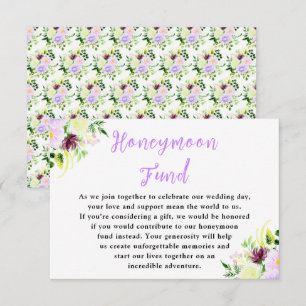 Vackra lila vårblommor med lövverk tilläggskort