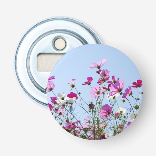 Vackra lila vilda blommor äng foto flasköppnare (Framsidan)