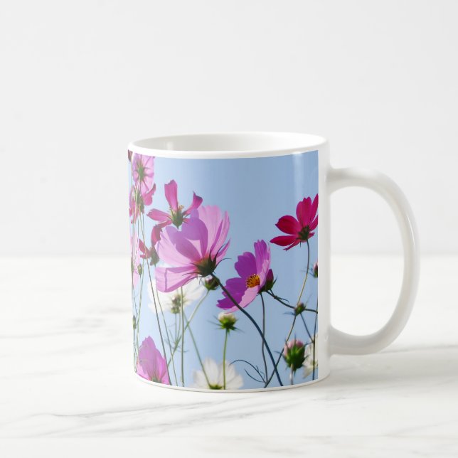 Vackra lila vilda blommor äng kaffemugg (Höger)