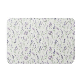 Vackra lila vita blommor bröllopsdusch badrumsmatta